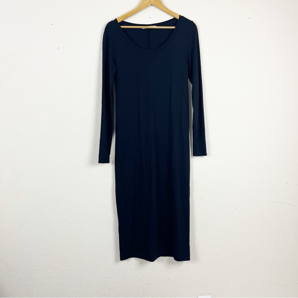 Peruvian Connection Black Long Sleeve Pima Cotton Maxi Dress Size Small